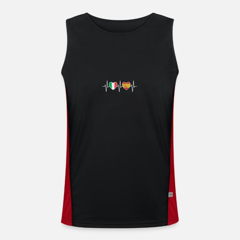 Italie et Espagne Drapeaux espagnols Débardeur respirant contrasté Homme 