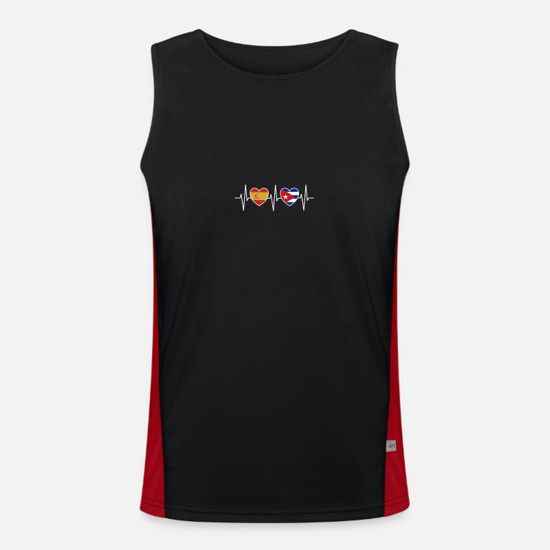 Espagne et Cuba Drapeau cubain Drapeaux Débardeur respirant contrasté Homme 