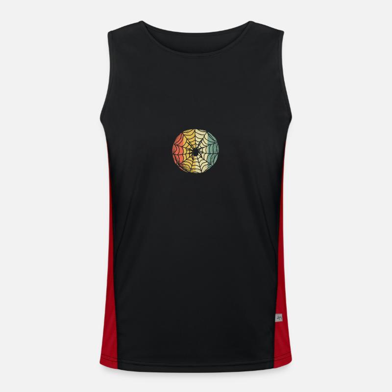 Spider Tarantula Spider Spider Web Retro Halloween Men's Functional Contrast Tank Top 