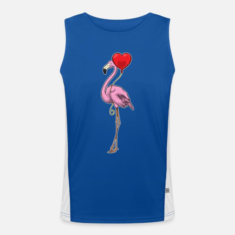 Flamingo Herz Luftballon Funktionelles Kontrast-Tank Top für Männer 