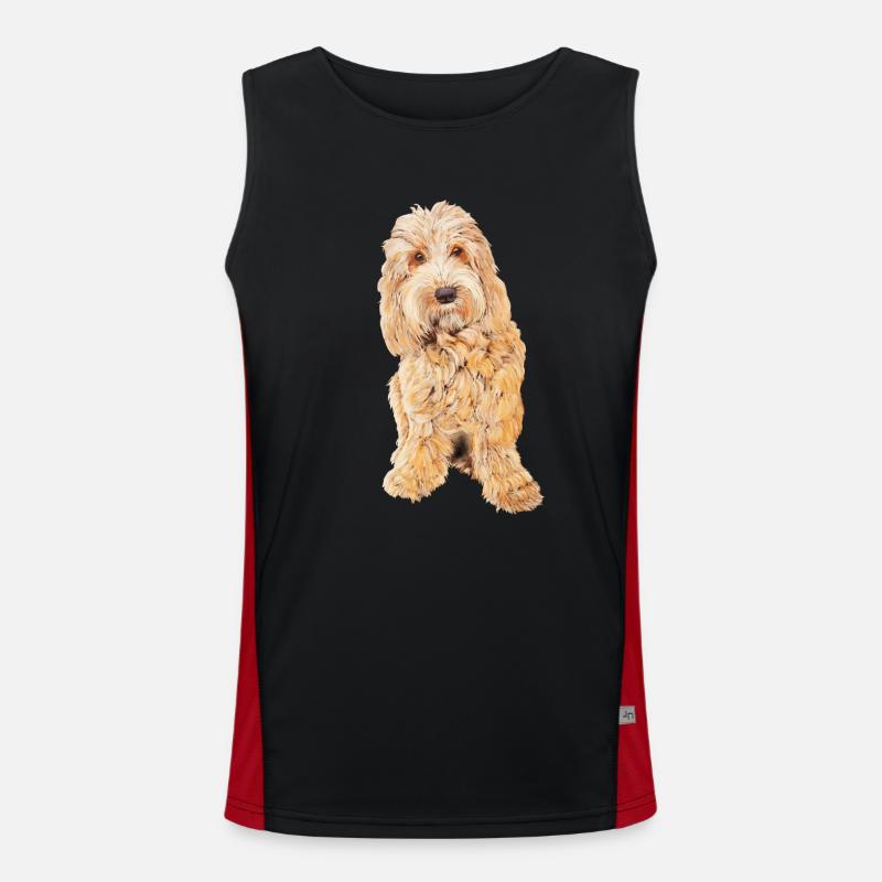 APRICOT BLONDE COCKAPOO - COCKAPOO DOG LOVER Men's Functional Contrast Tank Top 