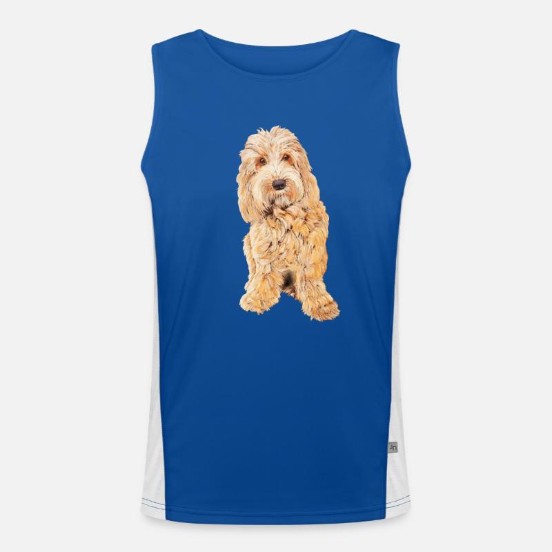 APRICOT BLONDE COCKAPOO - COCKAPOO DOG LOVER Men's Functional Contrast Tank Top 
