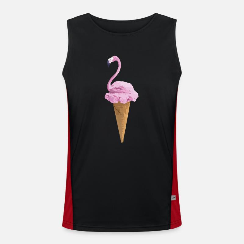 Flamingo mit Eiscreme Funktionelles Kontrast-Tank Top für Männer 