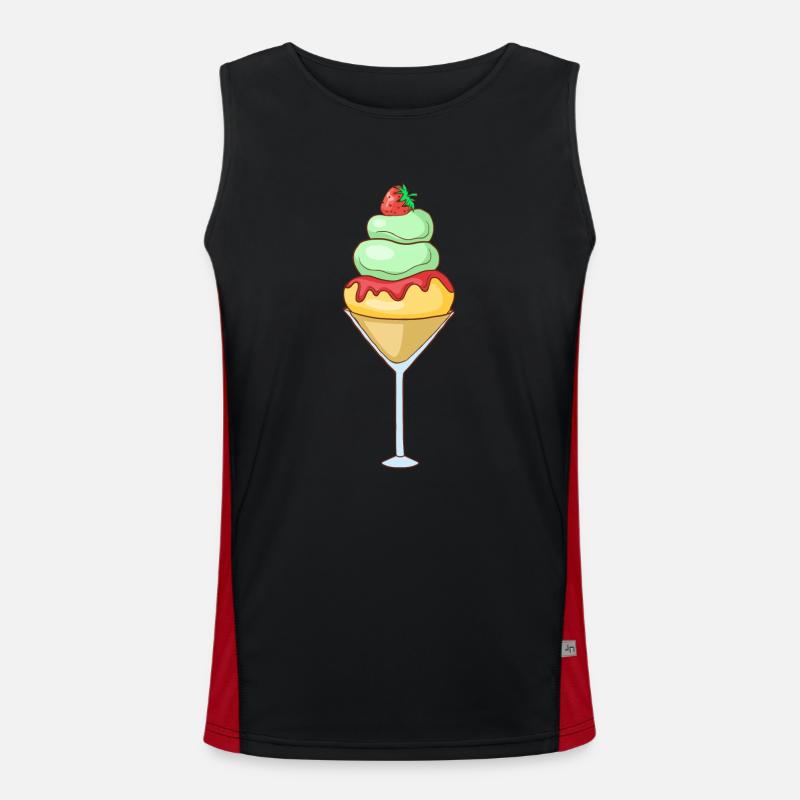 Eis Speiseeis Eiskrem Eiscreme Kugeleis Eisbecher Funktionelles Kontrast-Tank Top für Männer 