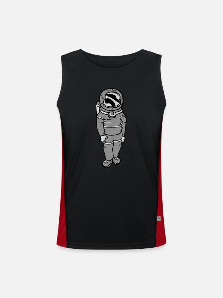Weightless astronaut space - Men's Functional Contrast Tank Top  - black/red