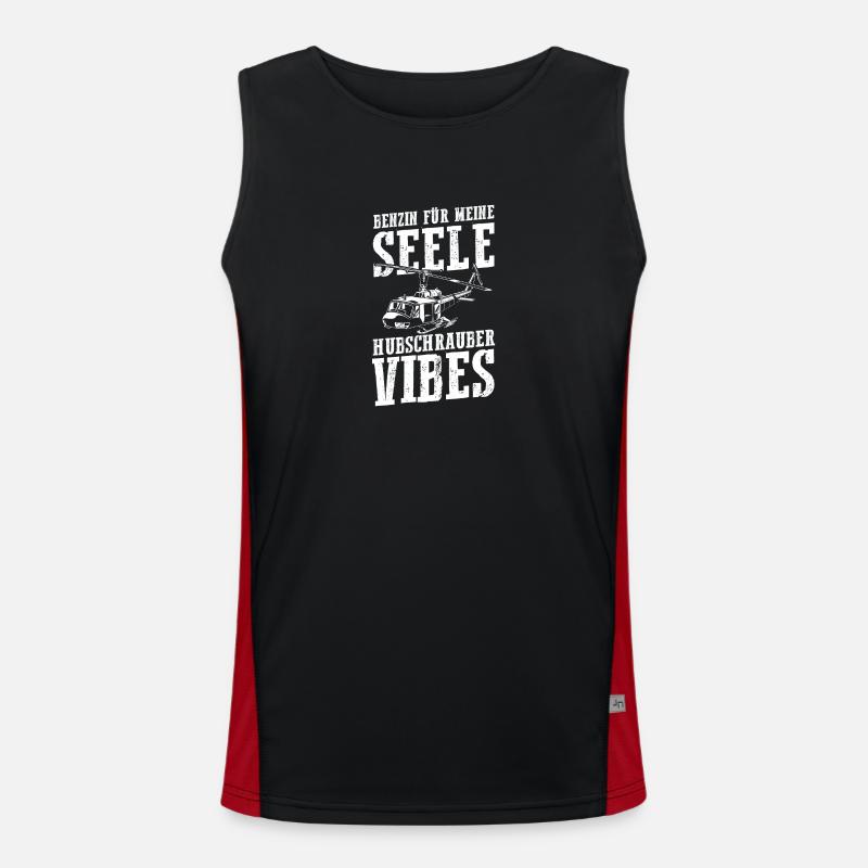 Pilot Helicopter Helicopter - Men's Functional Contrast Tank Top - black/red