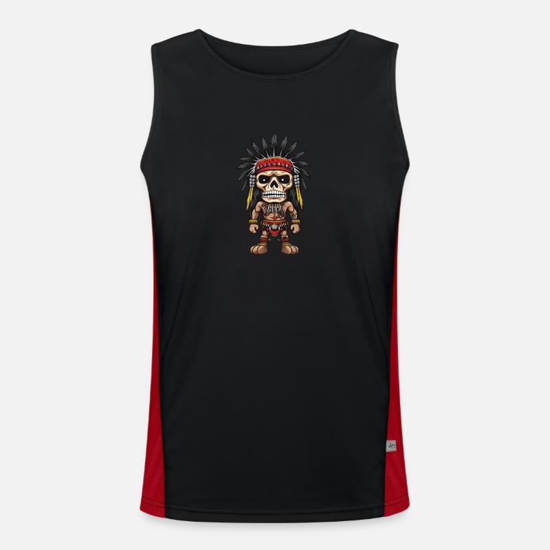 Apache Indianer Skelett Funktionelles Kontrast-Tank Top für Männer 