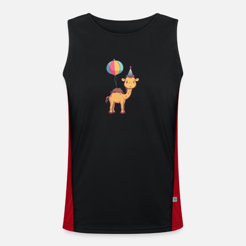 Kamel Geburtstag Comic Funktionelles Kontrast-Tank Top für Männer 