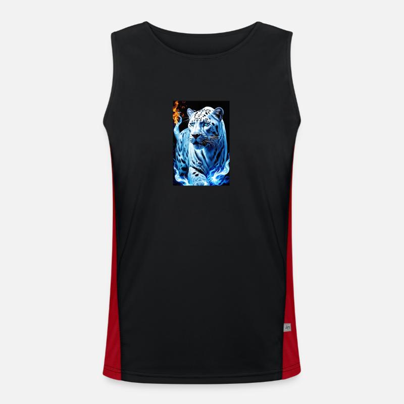 White Animals Leopard Funktionelles Kontrast-Tank Top für Männer 