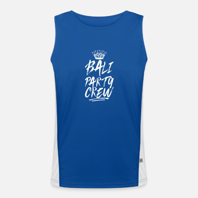 Bali Party Crew Spruch Funktionelles Kontrast-Tank Top für Männer 