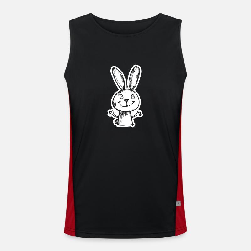 Rabbit Rabbit - Men's Functional Contrast Tank Top  - black/red