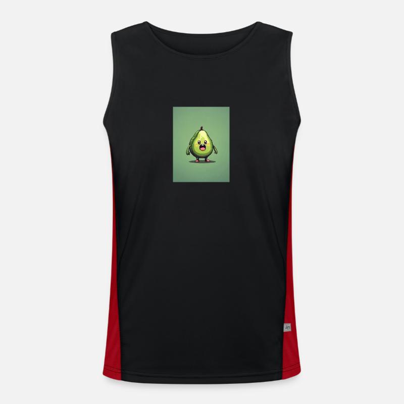 Pixelart Avocado Funktionelles Kontrast-Tank Top für Männer 