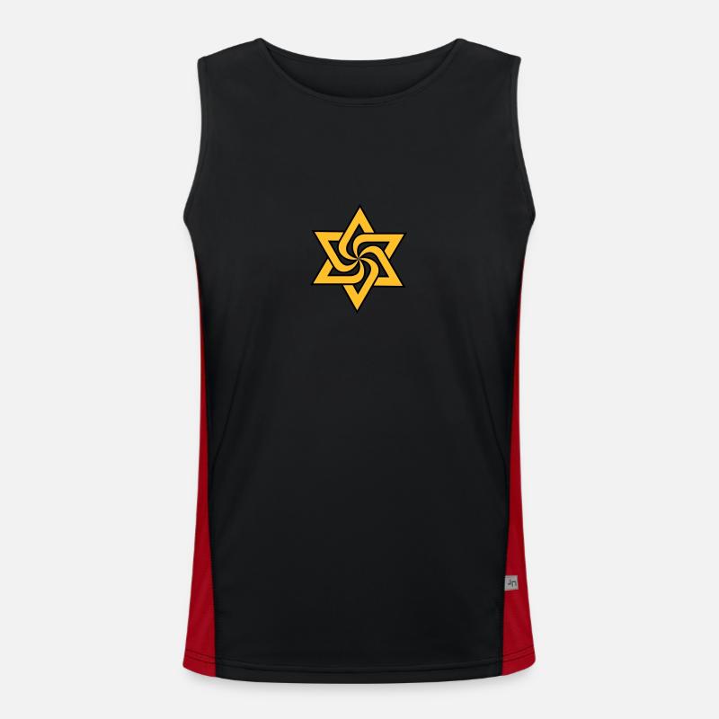 Rael Star (Symbol/Sign) 2c Men's Functional Contrast Tank Top 
