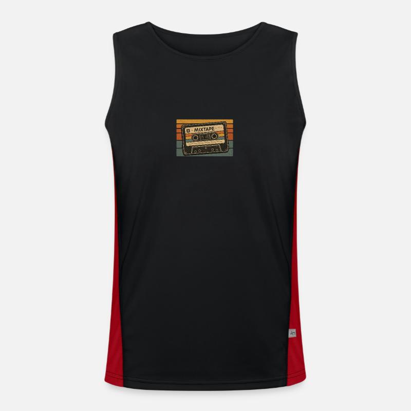 Mixtape - Men's Functional Contrast Tank Top  - black/red