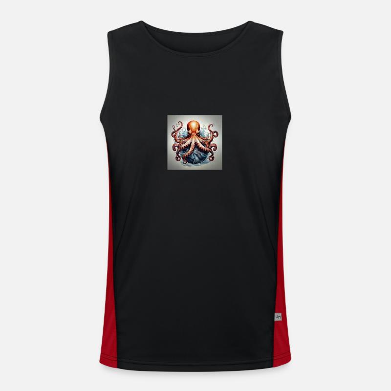Krake Funktionelles Kontrast-Tank Top für Männer 
