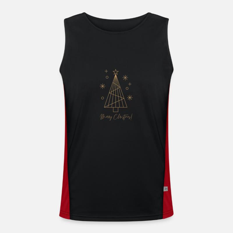 Joyeux design d’arbre de Noël Débardeur respirant contrasté Homme 
