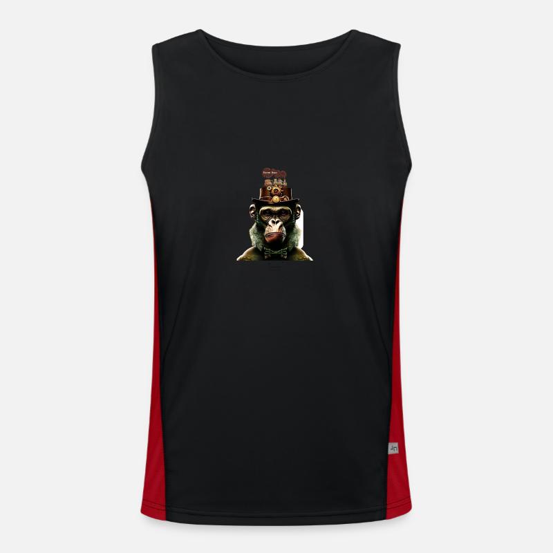 Peace Steampunk Train Funktionelles Kontrast-Tank Top für Männer 