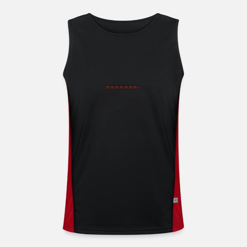 Line dashed - Men's Functional Contrast Tank Top  - black/red