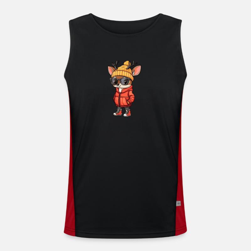 Hirsch Winter Funktionelles Kontrast-Tank Top für Männer 