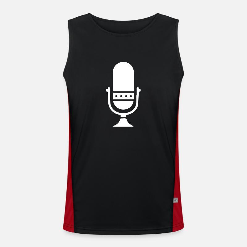 Microphone Podcast - Men's Functional Contrast Tank Top  - black/red