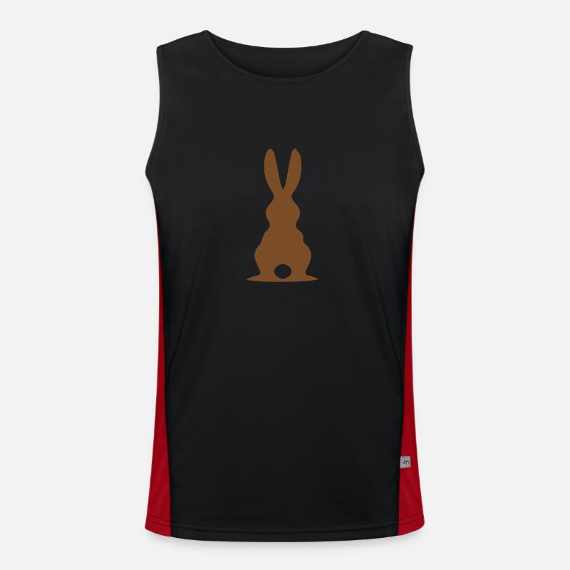 Chocolate Bunny / Easter Bunny - Bo Graphic Men's Functional Contrast Tank Top 