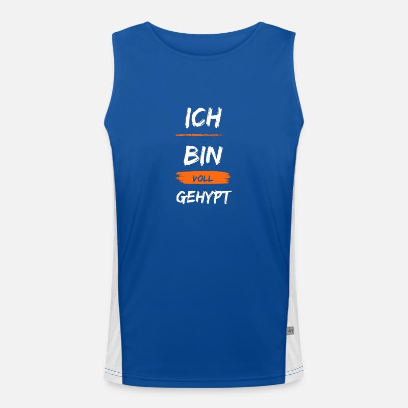 Ich bin voll Gehypt, Statemend und Jugend Spruch Funktionelles Kontrast-Tank Top für Männer 