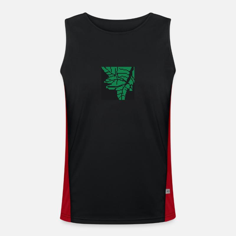 Blatt pixel Art Funktionelles Kontrast-Tank Top für Männer 
