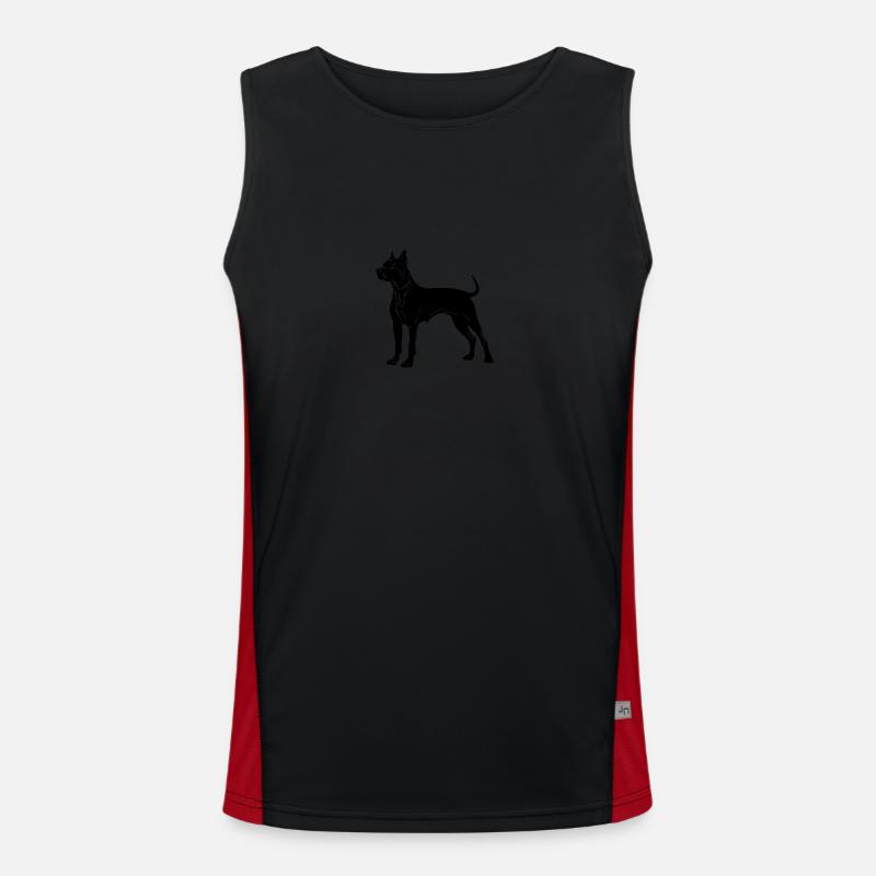 Pit Terrier Dog Icon Men's Functional Contrast Tank Top 
