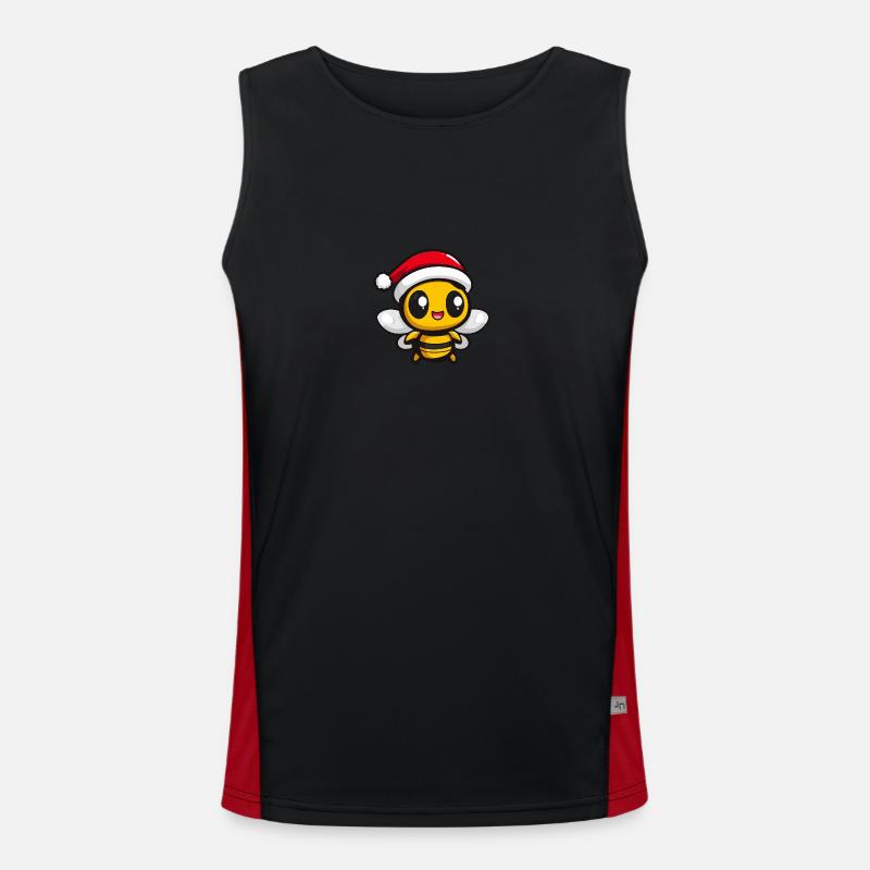 Bee Christmas Cute Men's Functional Contrast Tank Top 