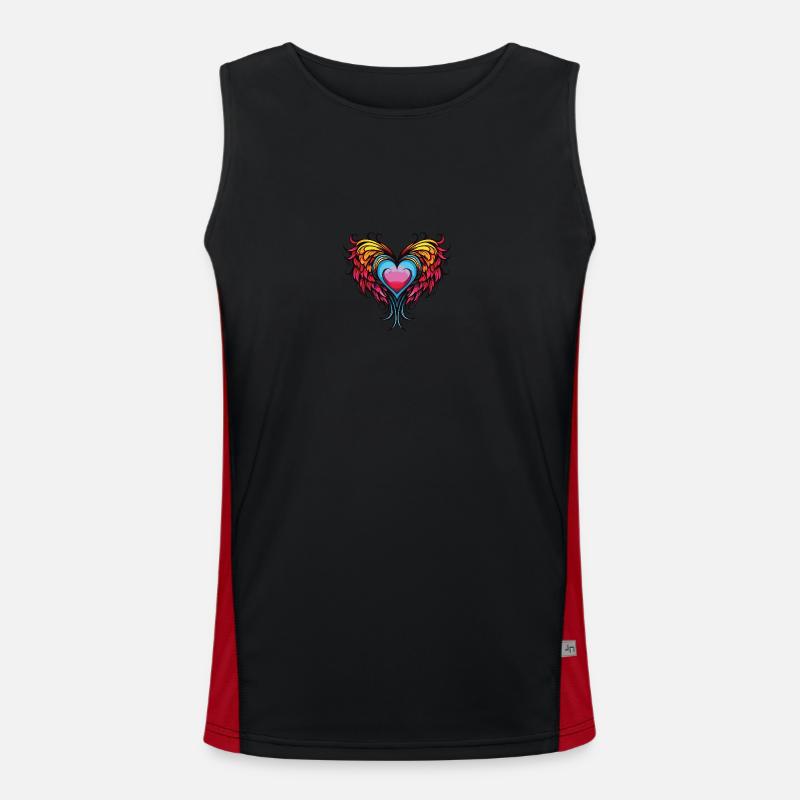 Heart Wings Men's Functional Contrast Tank Top 