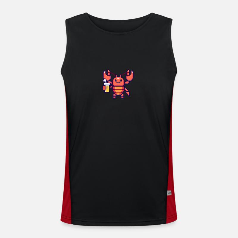 Hummer Krebs Bier Pixel Funktionelles Kontrast-Tank Top für Männer 