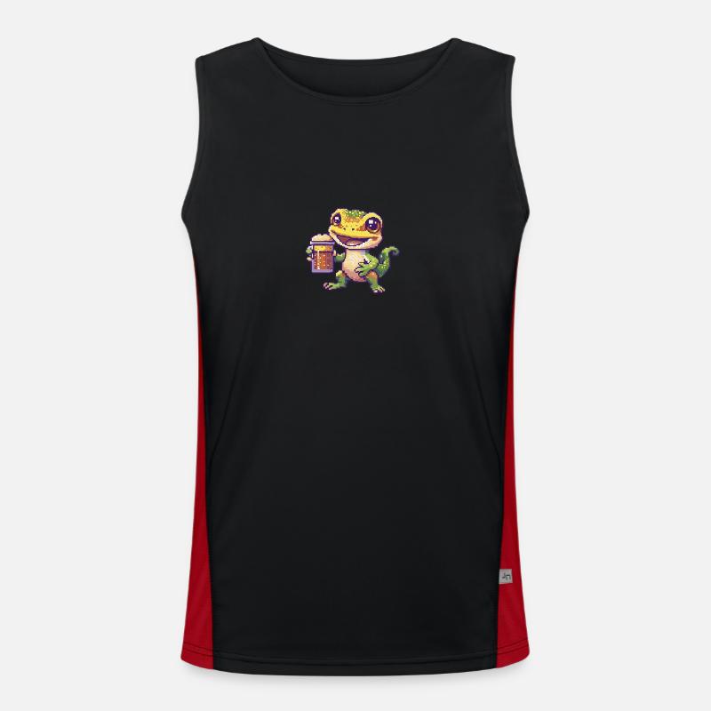 Echse Bier Pixel Funktionelles Kontrast-Tank Top für Männer 