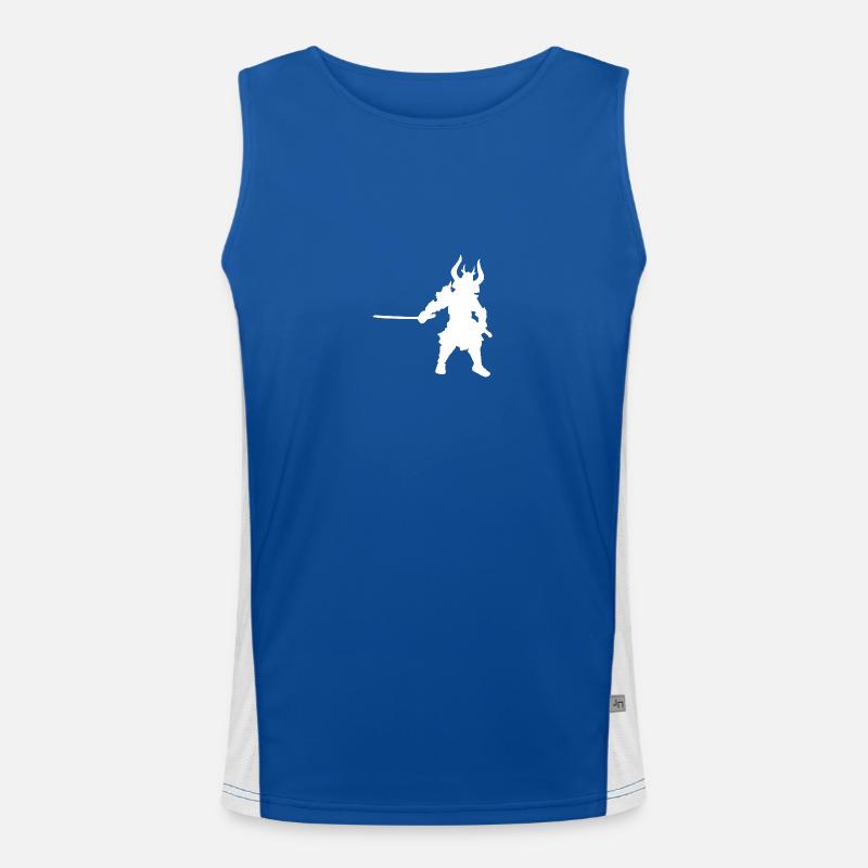 Samurai Silhouettes Design Men's Functional Contrast Tank Top 