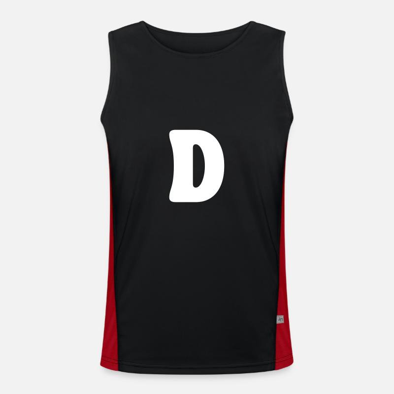 D - Men's Functional Contrast Tank Top  - black/red