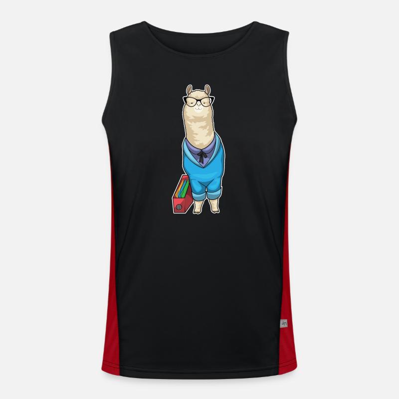 Alpaca Secretary Folder Office - Men's Functional Contrast Tank Top - black/red
