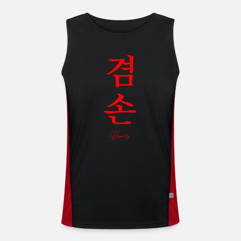 Koreanisch Sprache Funktionelles Kontrast-Tank Top für Männer 