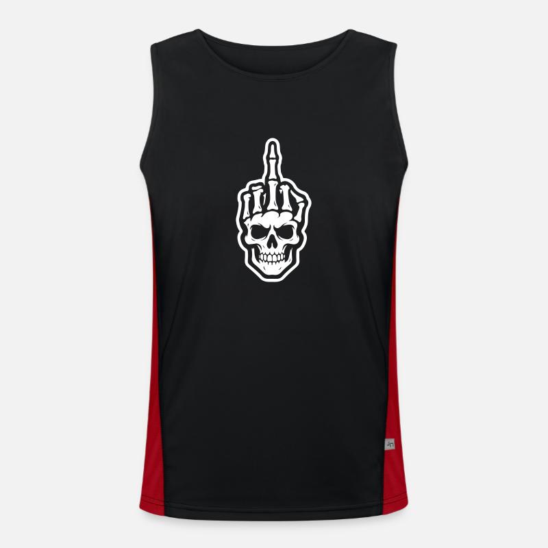 Skeleton middle finger - Men's Functional Contrast Tank Top  - black/red