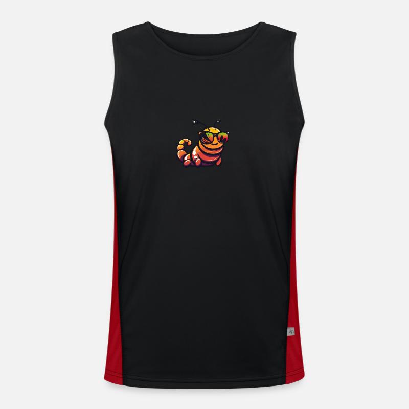 Wurm Cool Comic - Men's Functional Contrast Tank Top  - black/red