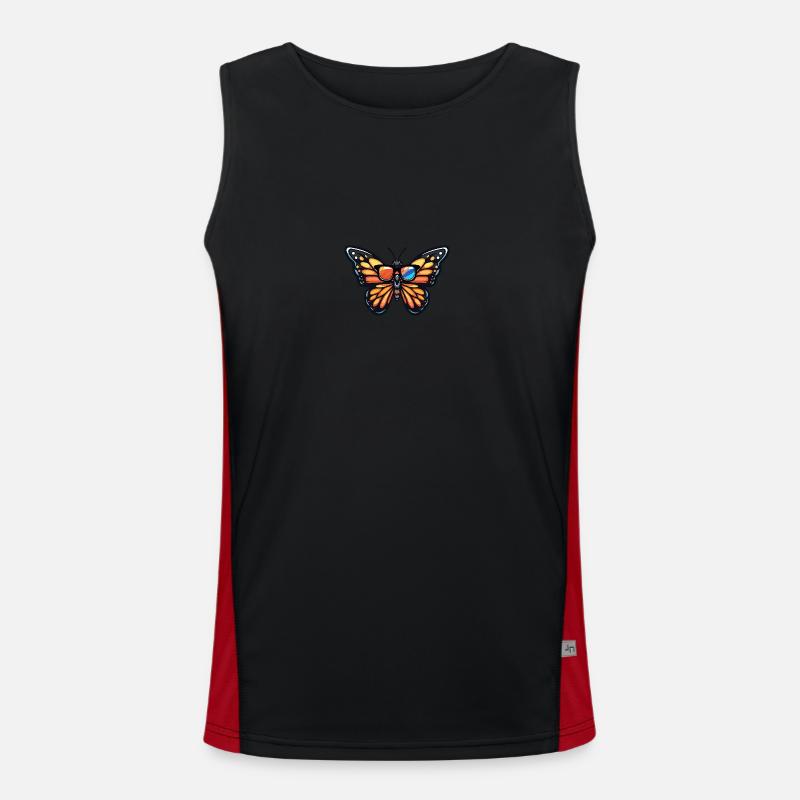 Butterfly Cool Comic - Men's Functional Contrast Tank Top  - black/red