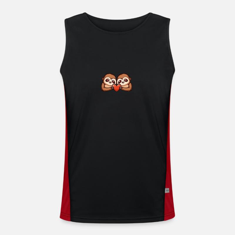 Sloth Couple Valentine's Day Men's Functional Contrast Tank Top 