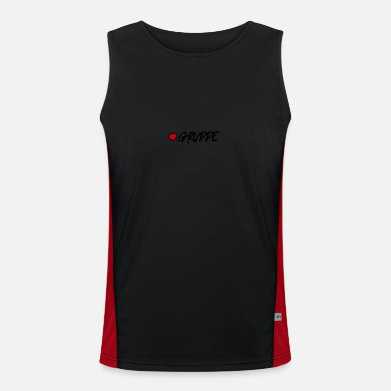 Heart group - Men's Functional Contrast Tank Top  - black/red