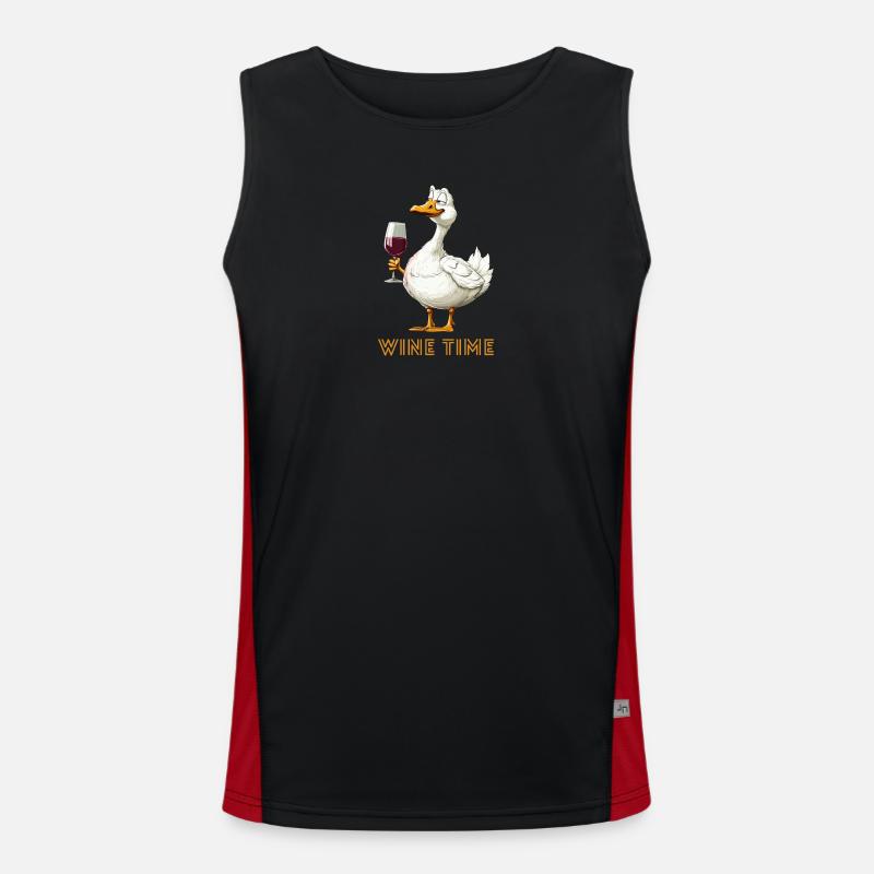Gans Wine Time Funktionelles Kontrast-Tank Top für Männer 