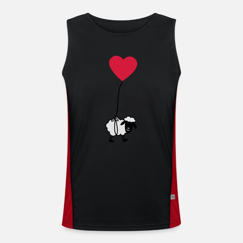 sheep_with_heart Funktionelles Kontrast-Tank Top für Männer 