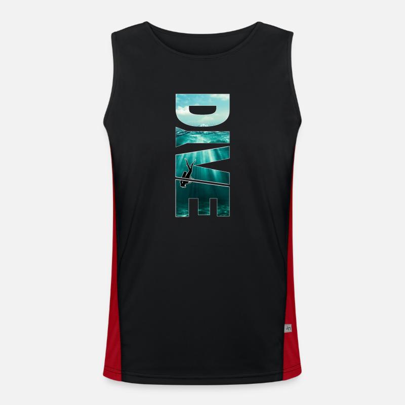 Dive - tolles Scuba Tauchen Design Funktionelles Kontrast-Tank Top für Männer 