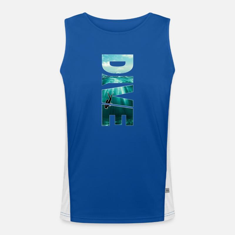 Dive - tolles Scuba Tauchen Design Funktionelles Kontrast-Tank Top für Männer 
