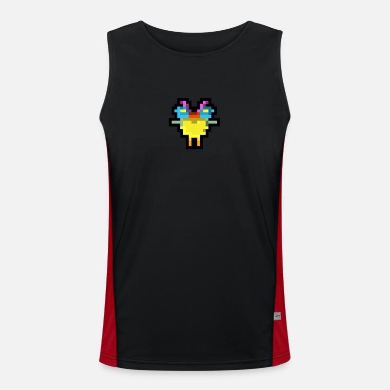 Pixel Bird Funktionelles Kontrast-Tank Top für Männer 