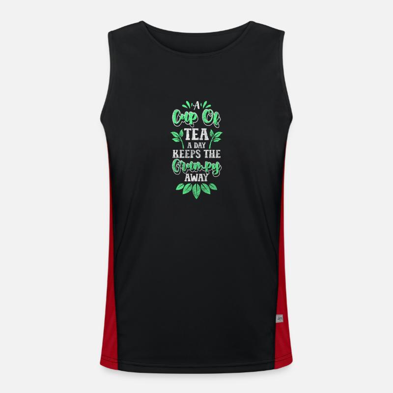 Tea Drinker Recreation Drink - Men's Functional Contrast Tank Top  - black/red
