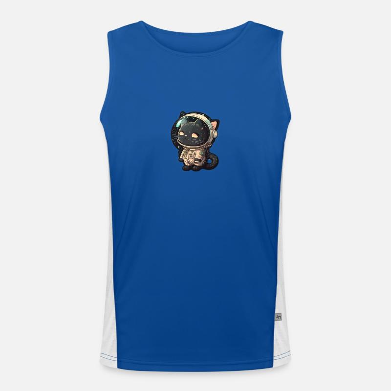 Black Cat Astronaut Men's Functional Contrast Tank Top 