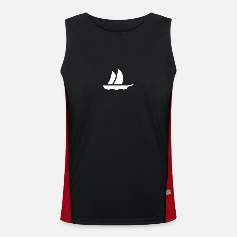 Segelboot (1c) - Men's Functional Contrast Tank Top  - black/red