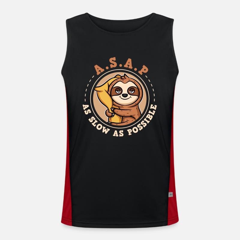 ASAP - As Slow As Possible Faultier Funktionelles Kontrast-Tank Top für Männer 